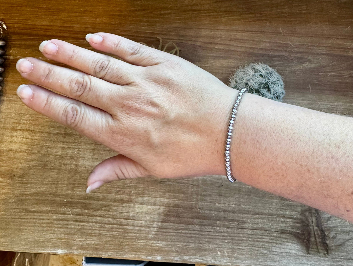 4 mm Hematite stretch bracelet -DS