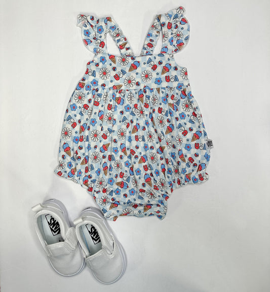 I scream, you scream, we all scream for ice cream Bamboo Romper -DS