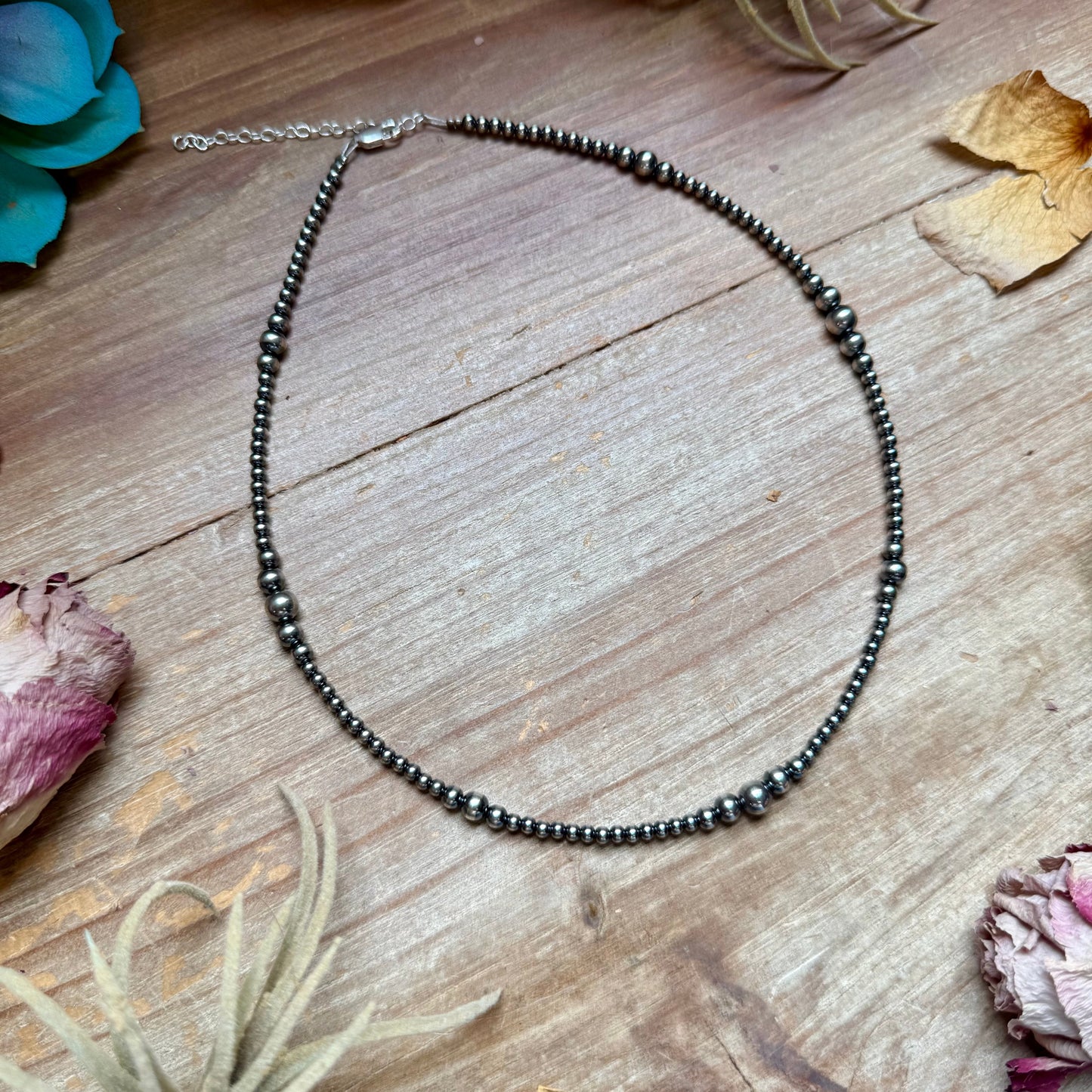 16 inch Graduated Sterling Silver Pearl Necklace -DS