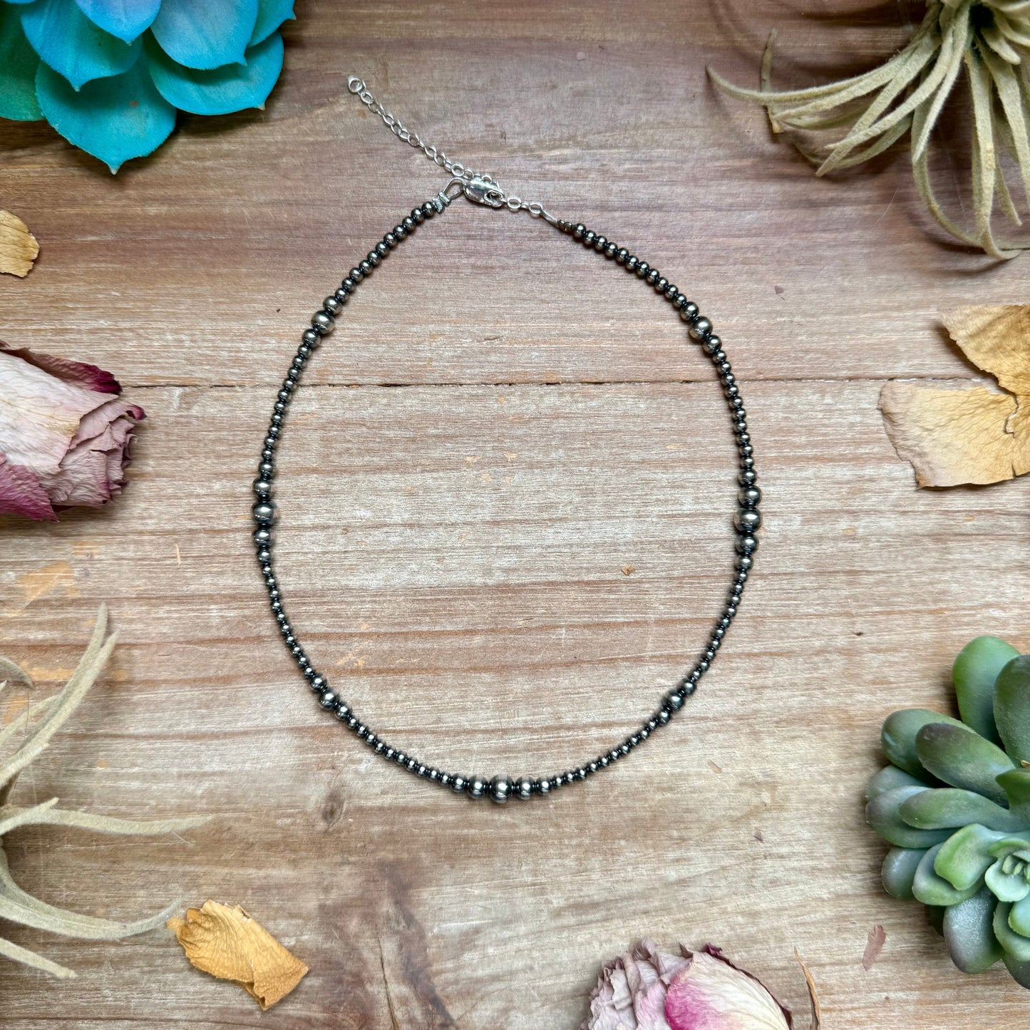 14 inch Graduated Sterling Silver Pearl Choker -DS