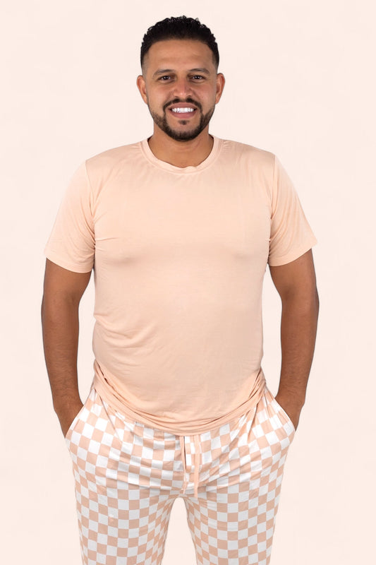 SANDY CHECKERS SHORT SLEEVE MEN'S DREAM JOGGER SET -DS