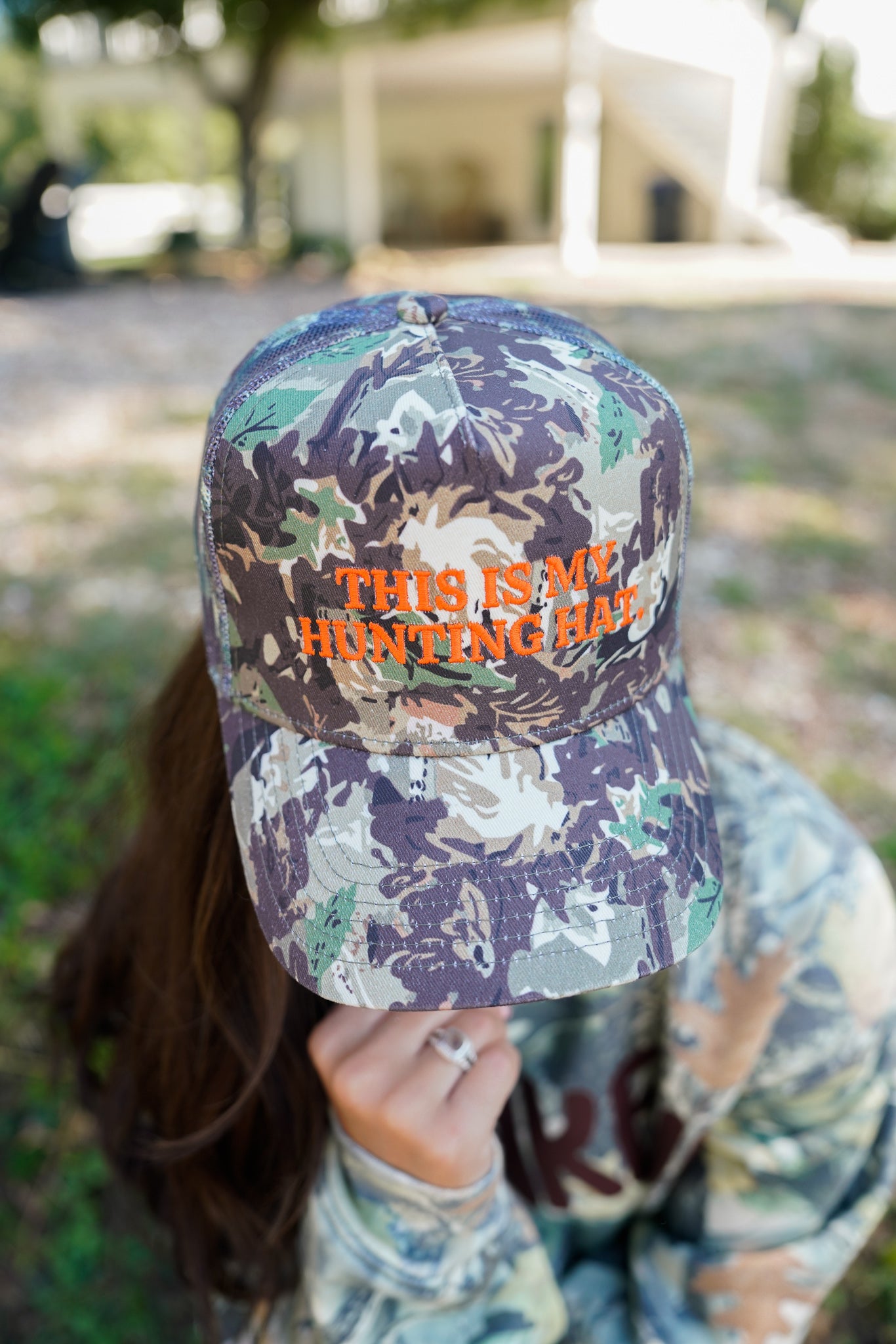 This is my Hunting Hat. - Camo Trucker Hat -DS