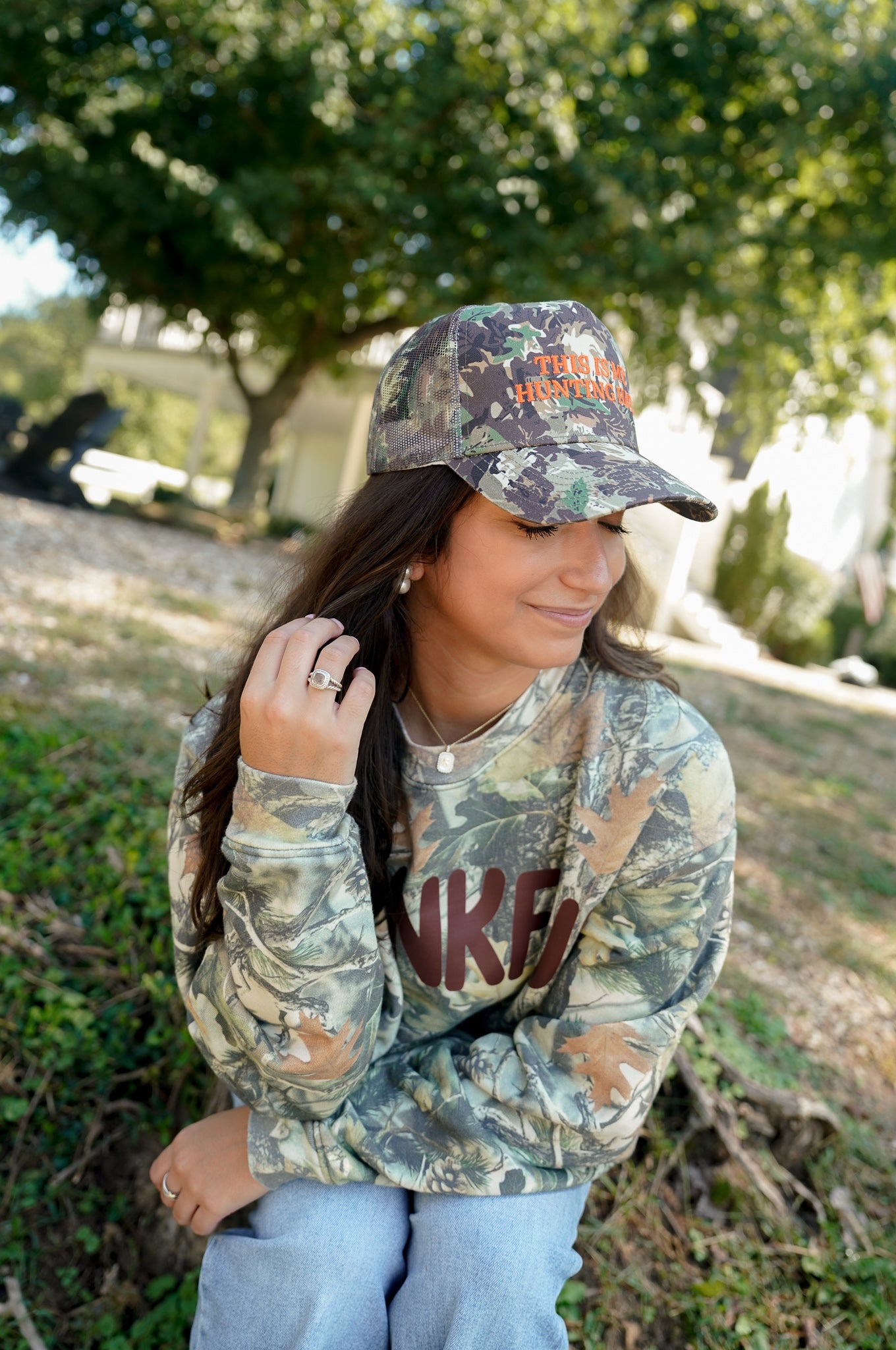 This is my Hunting Hat. - Camo Trucker Hat -DS