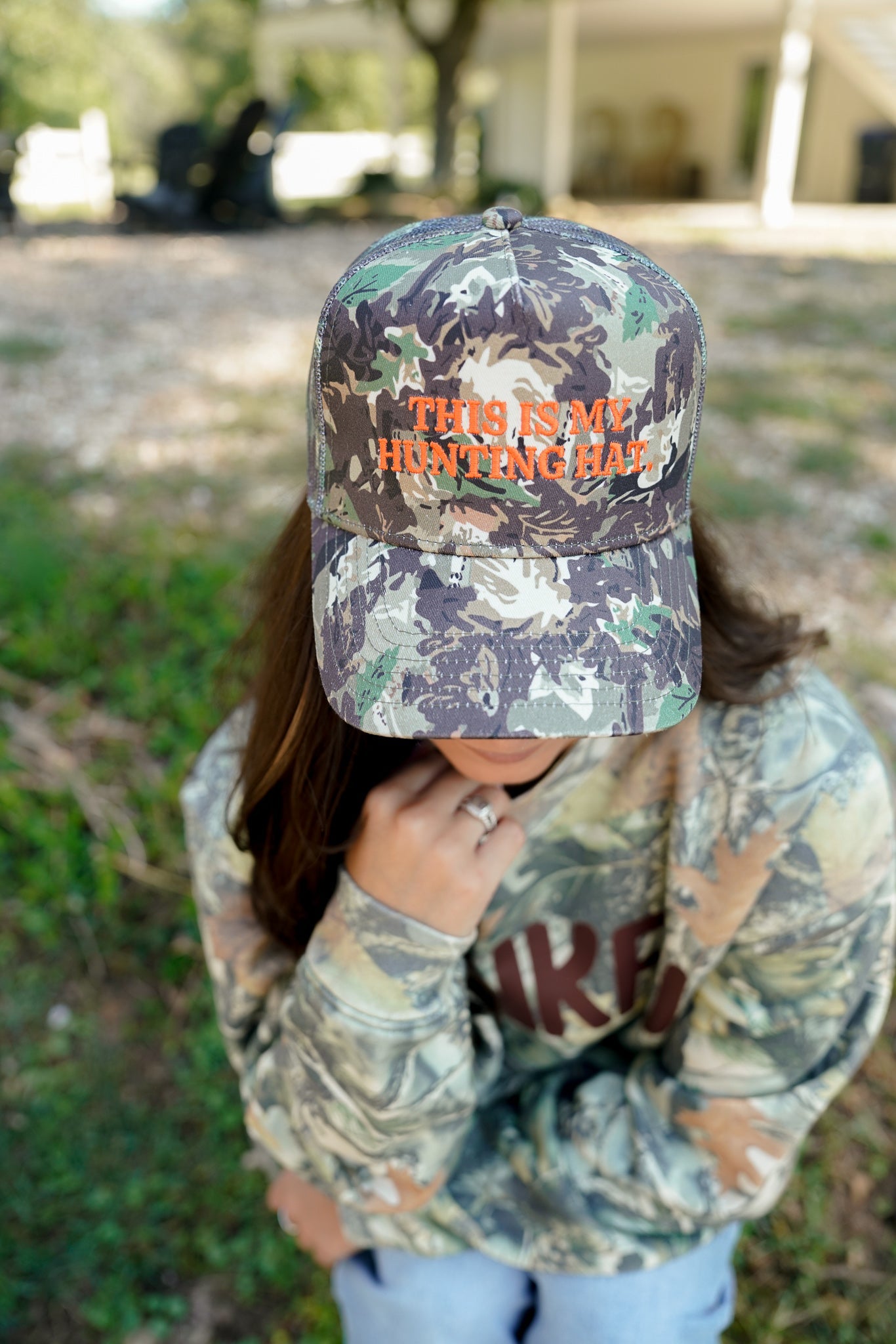 This is my Hunting Hat. - Camo Trucker Hat -DS