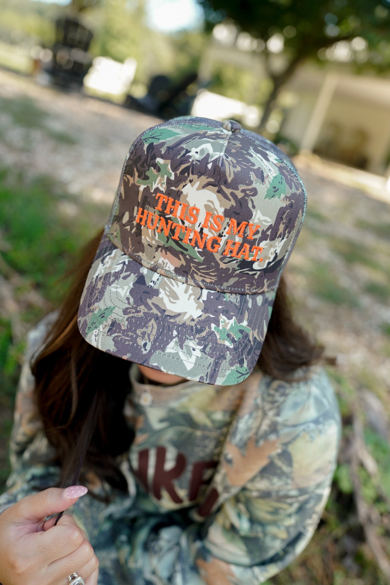 This is my Hunting Hat. - Camo Trucker Hat -DS