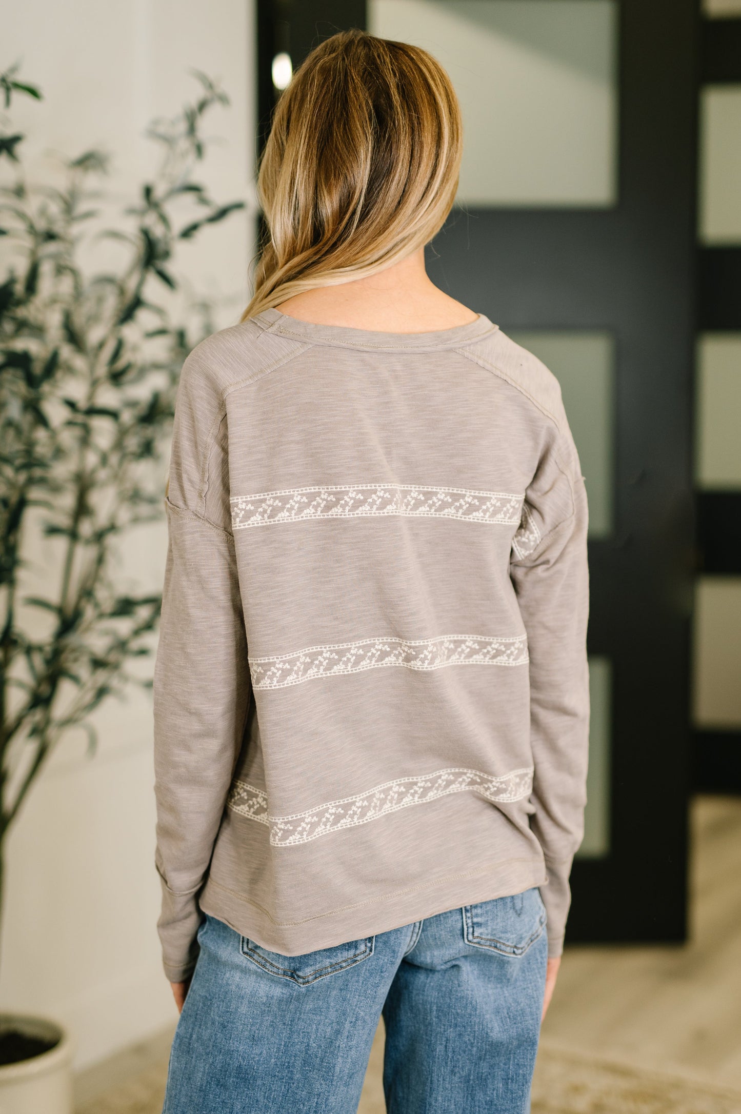 Down to Every Detail Drop Shoulder Long Sleeve in Stone Taupe -DS
