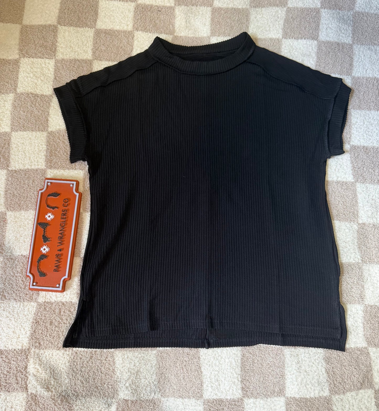 Everyday Knit Textured Exposed Stitching Tee