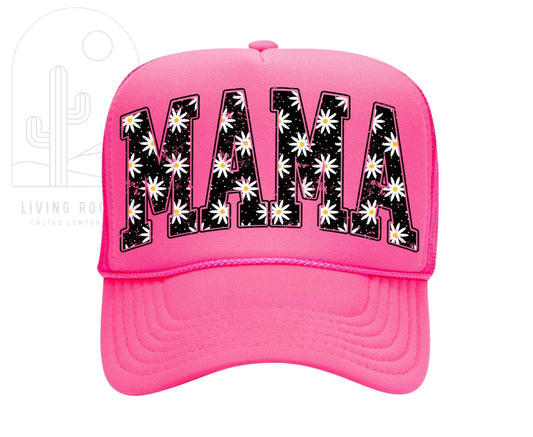 BLACK DAISY MAMA TRUCKER HAT -DS