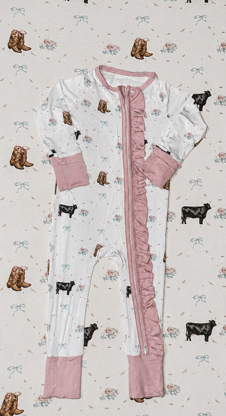 The Blush Angus Ruffle Bamboo Sleeper -DS
