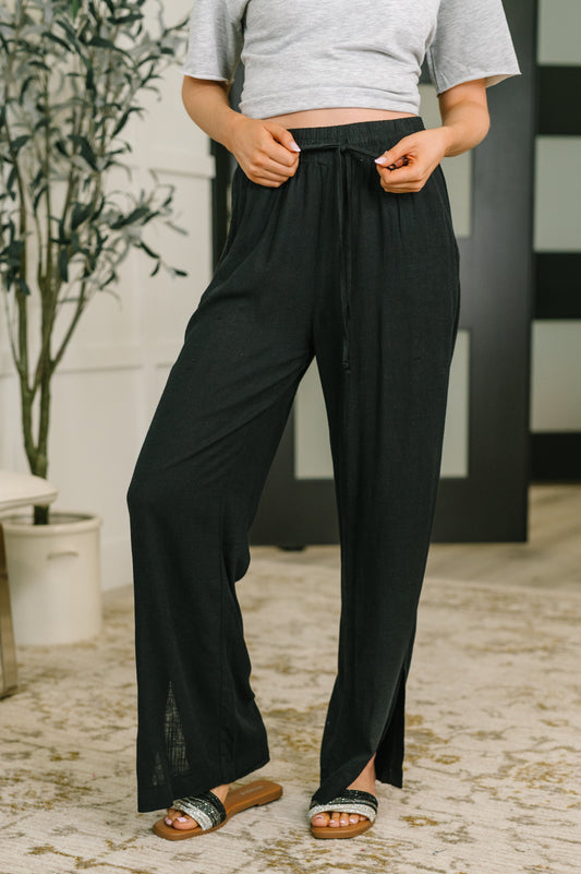 Essential Feeling Straight Leg Lounge Pants in Light in Black -DS