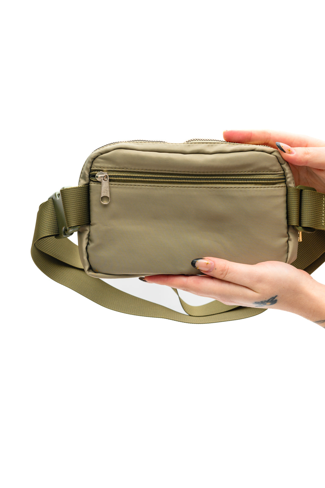 Everywhere I Go Crossbody Belt Bag in Olive -DS