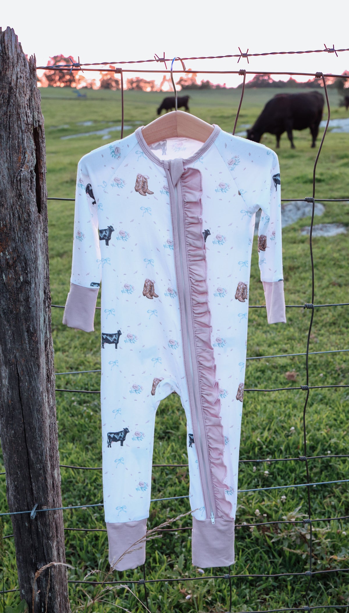 The Blush Angus Ruffle Bamboo Sleeper -DS