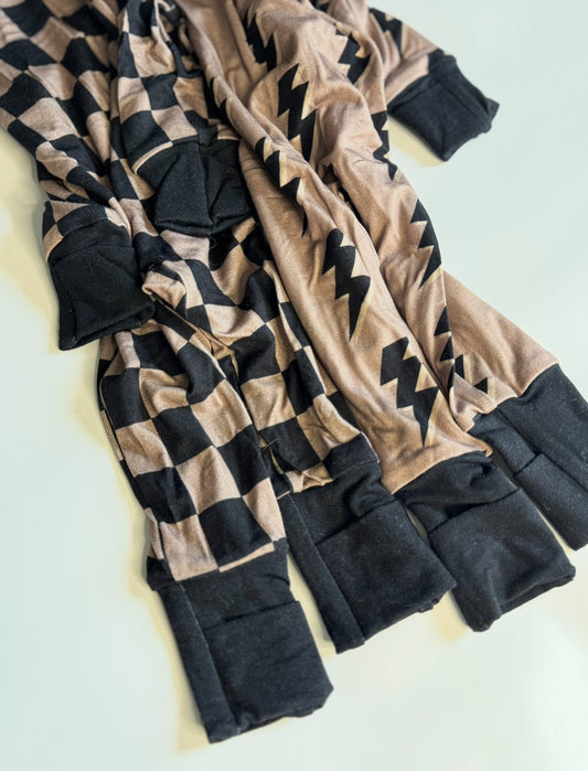 Charcoal Bolts Bamboo Romper -DS