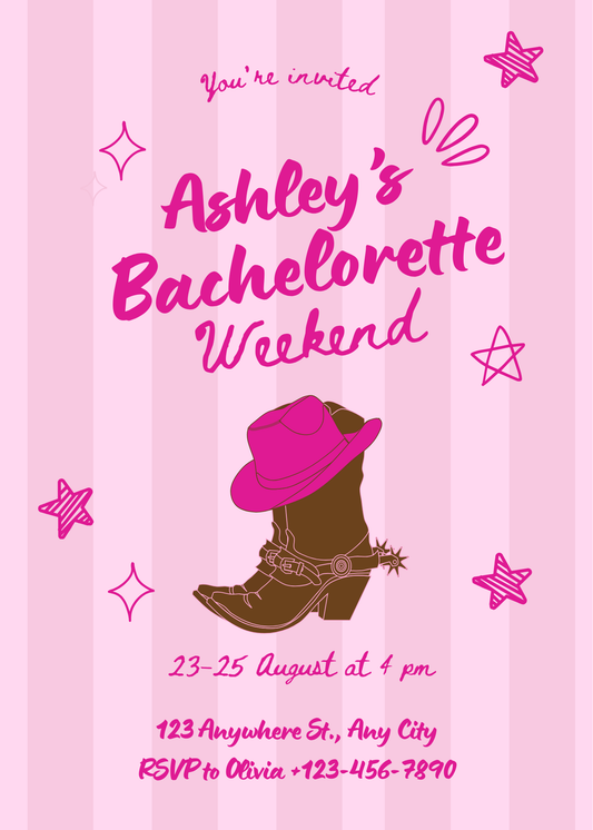 Western Bachelorette Invite