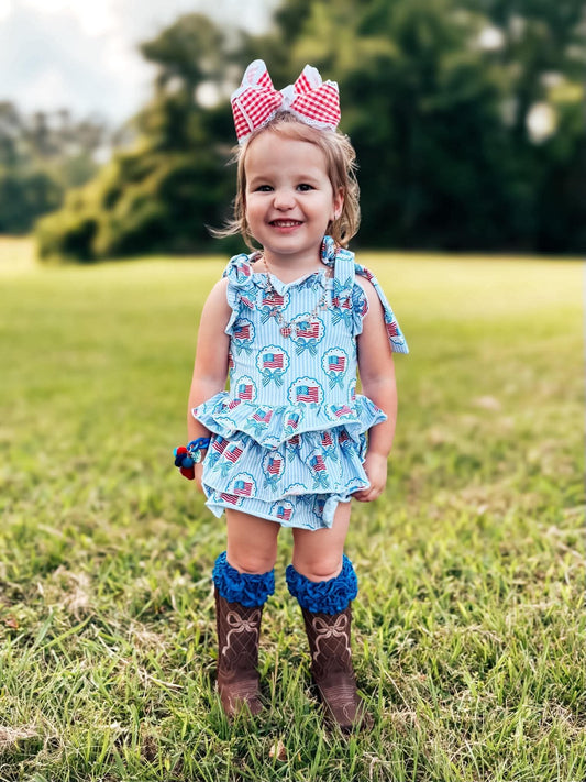 American Sweetheart ruffle romper -DS
