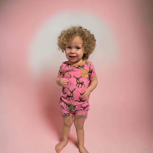 Pink Hunting Bamboo Short Set -DS