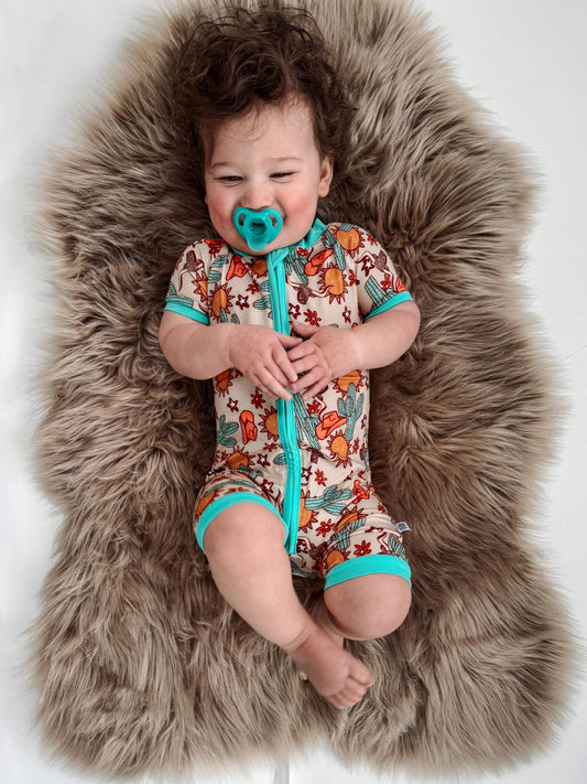 Wild West Bamboo Shortie Romper -DS