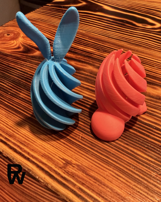 Easter Spiral Fidget Egg- Pink & Blue RTS