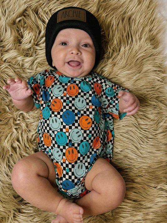 Happy Checks Oversized Bamboo Romper -DS