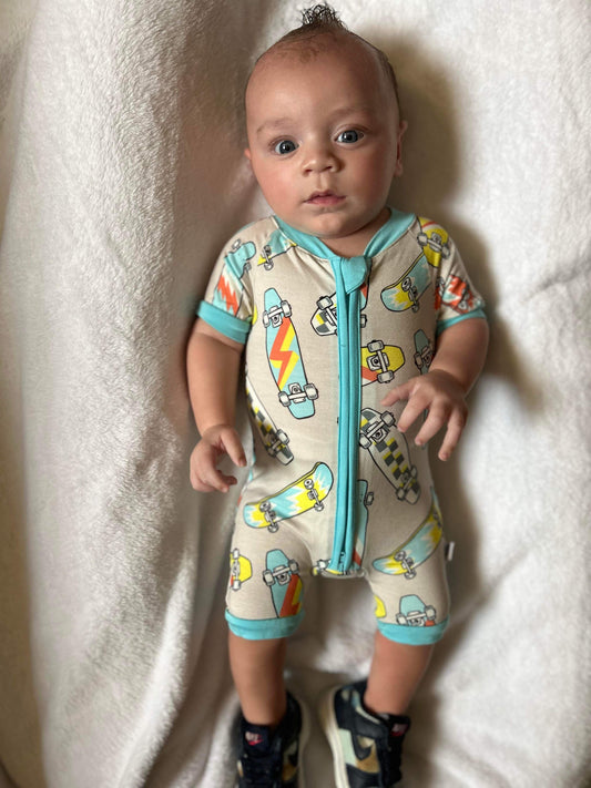 Skater Boy Bamboo Shortie Romper -DS