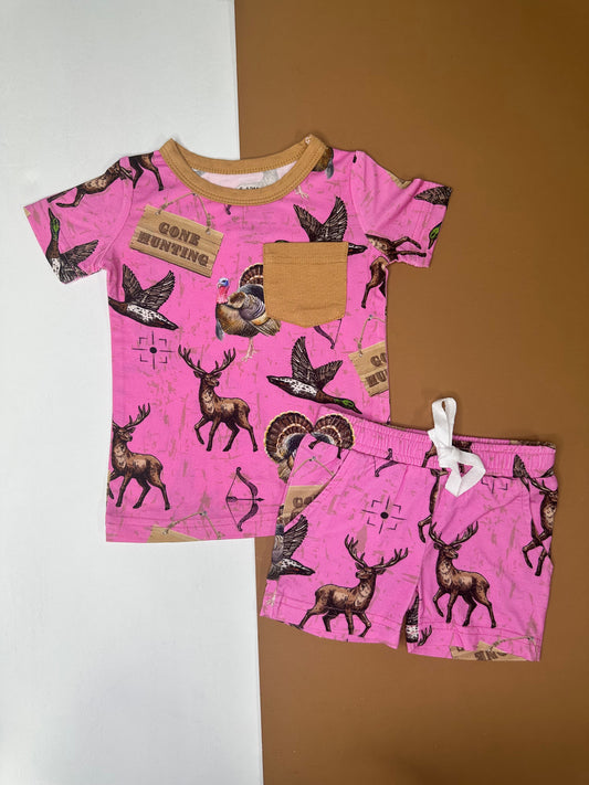 Pink Hunting Bamboo Short Set -DS