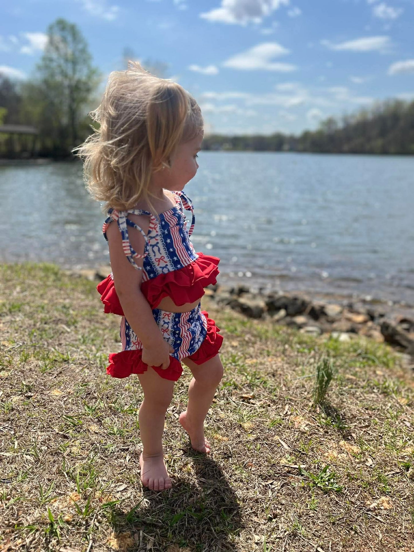 Little Miss America 2 Piece Swim Suit -DS