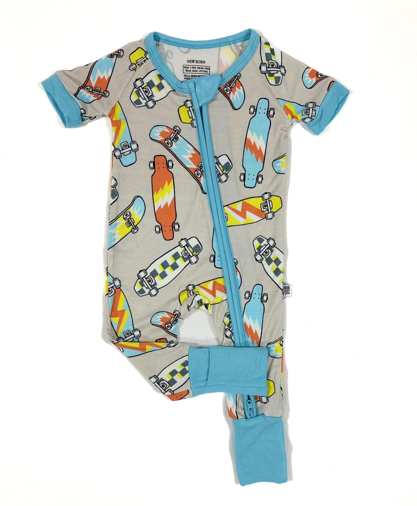 Skater Boy Bamboo Short Sleeve Sleeper -DS
