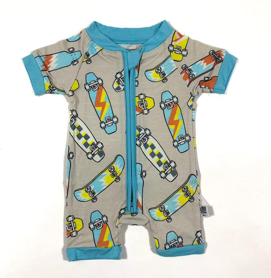 Skater Boy Bamboo Shortie Romper -DS