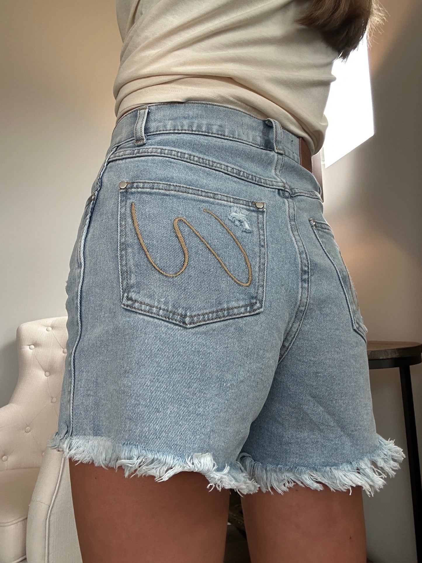 Brooke High Waisted Denim Shorts -DS