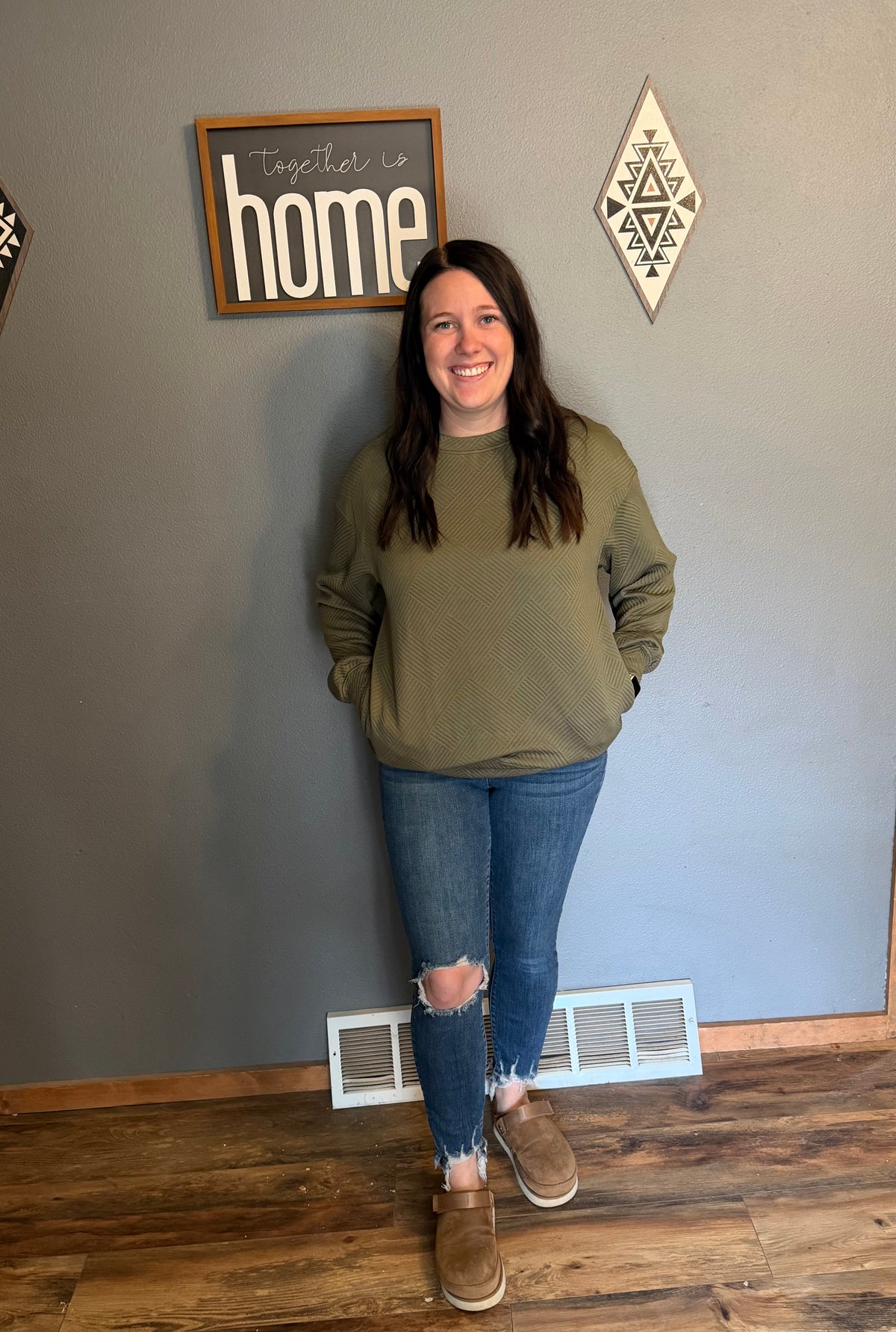 Textured Pullover W/Pockets -RTS