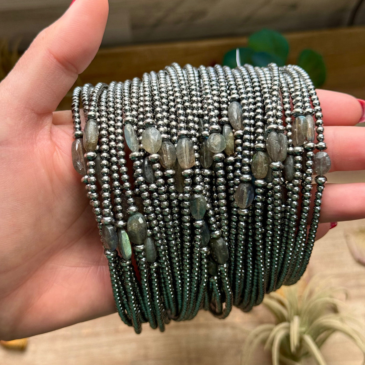 Sterling Silver Pearl & Labradorite Necklace – 16” -DS
