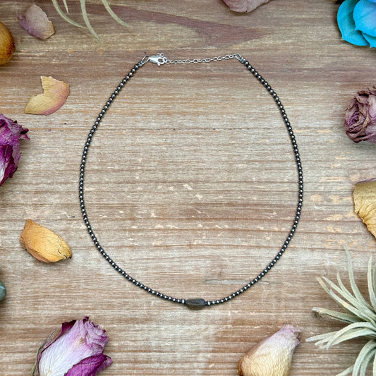 Sterling Silver Pearl & Labradorite Necklace – 16” -DS