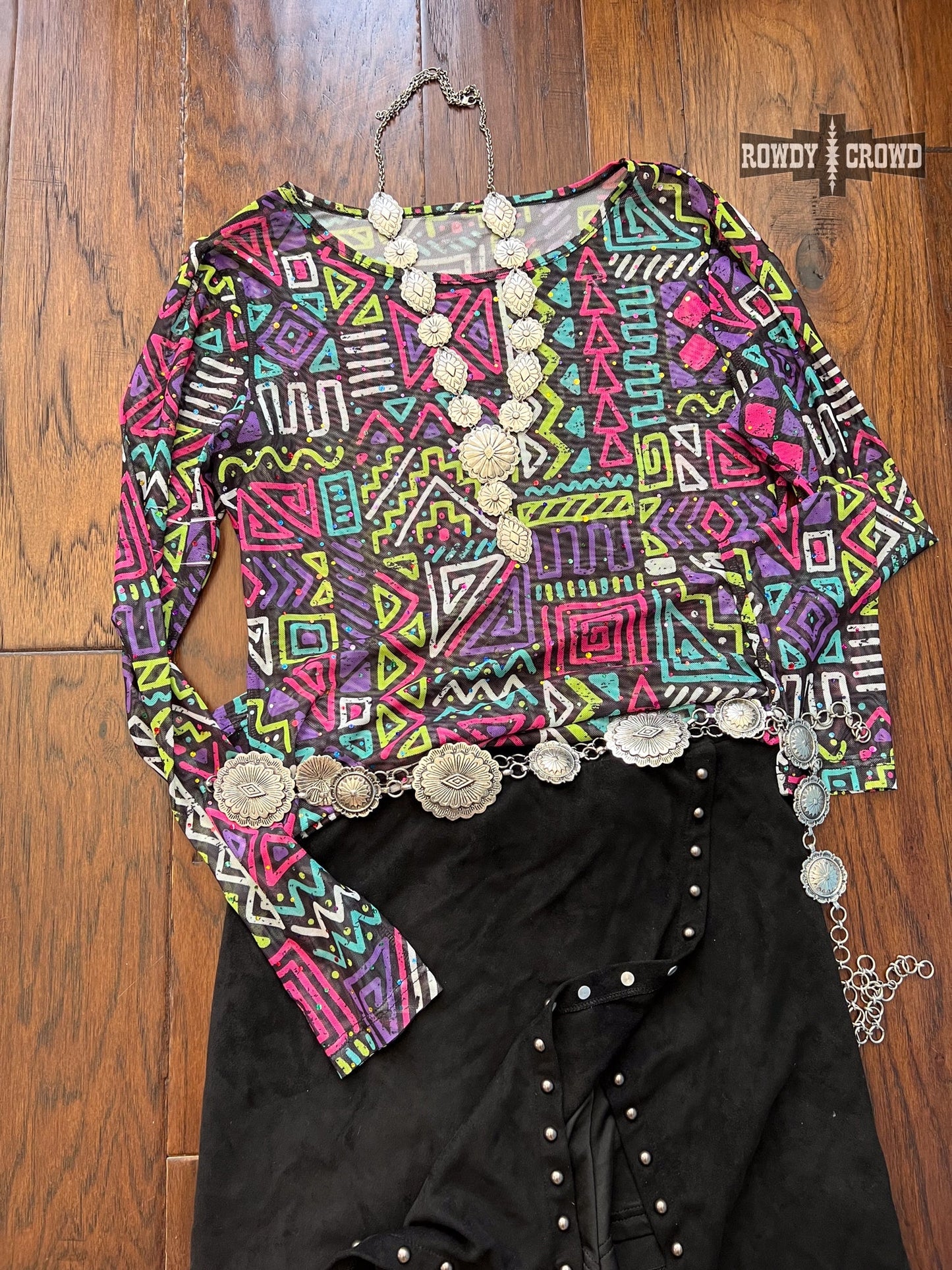 Spaced Out Mesh Top -DS
