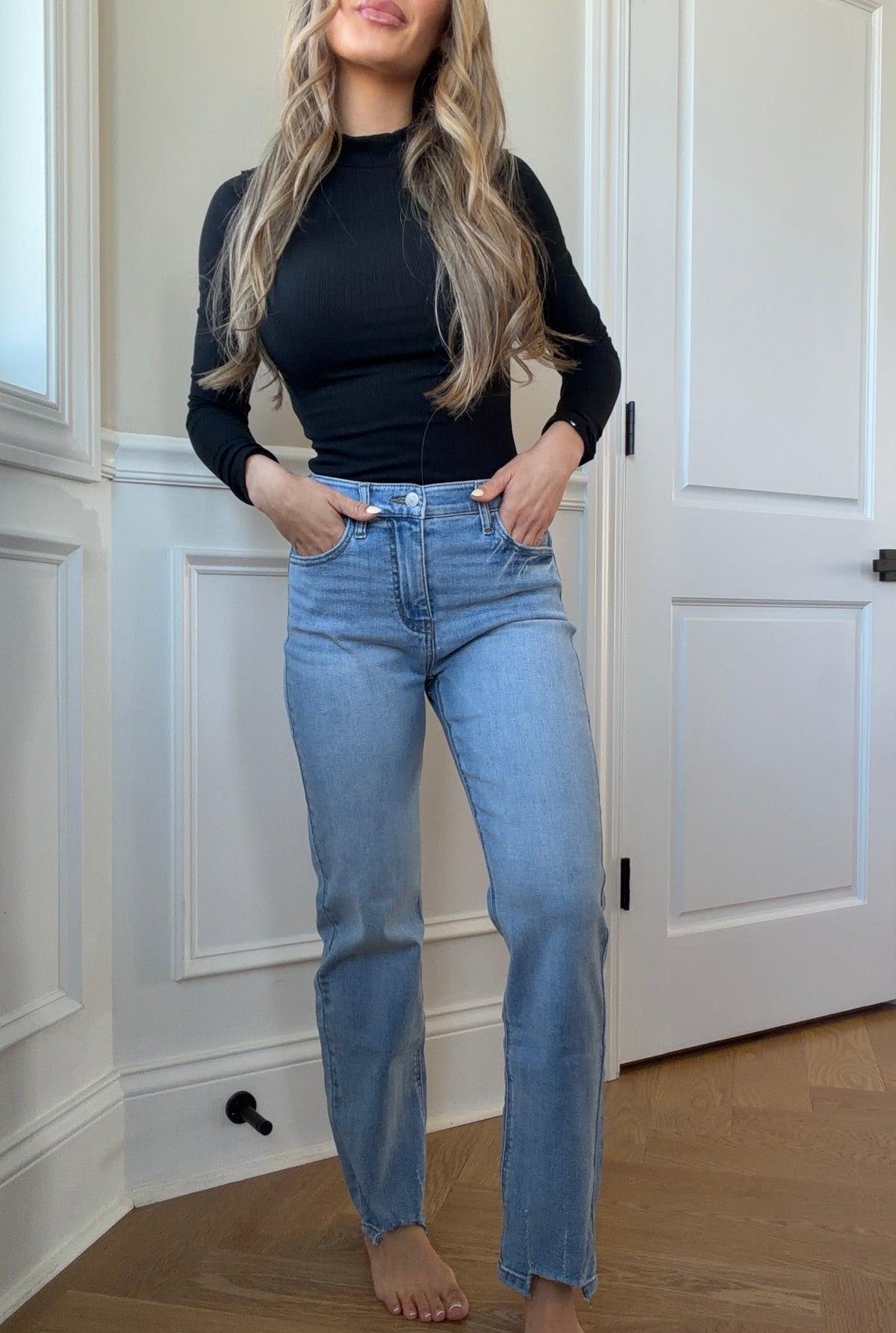 Jupiter High Rise Straight Leg Jeans -DS