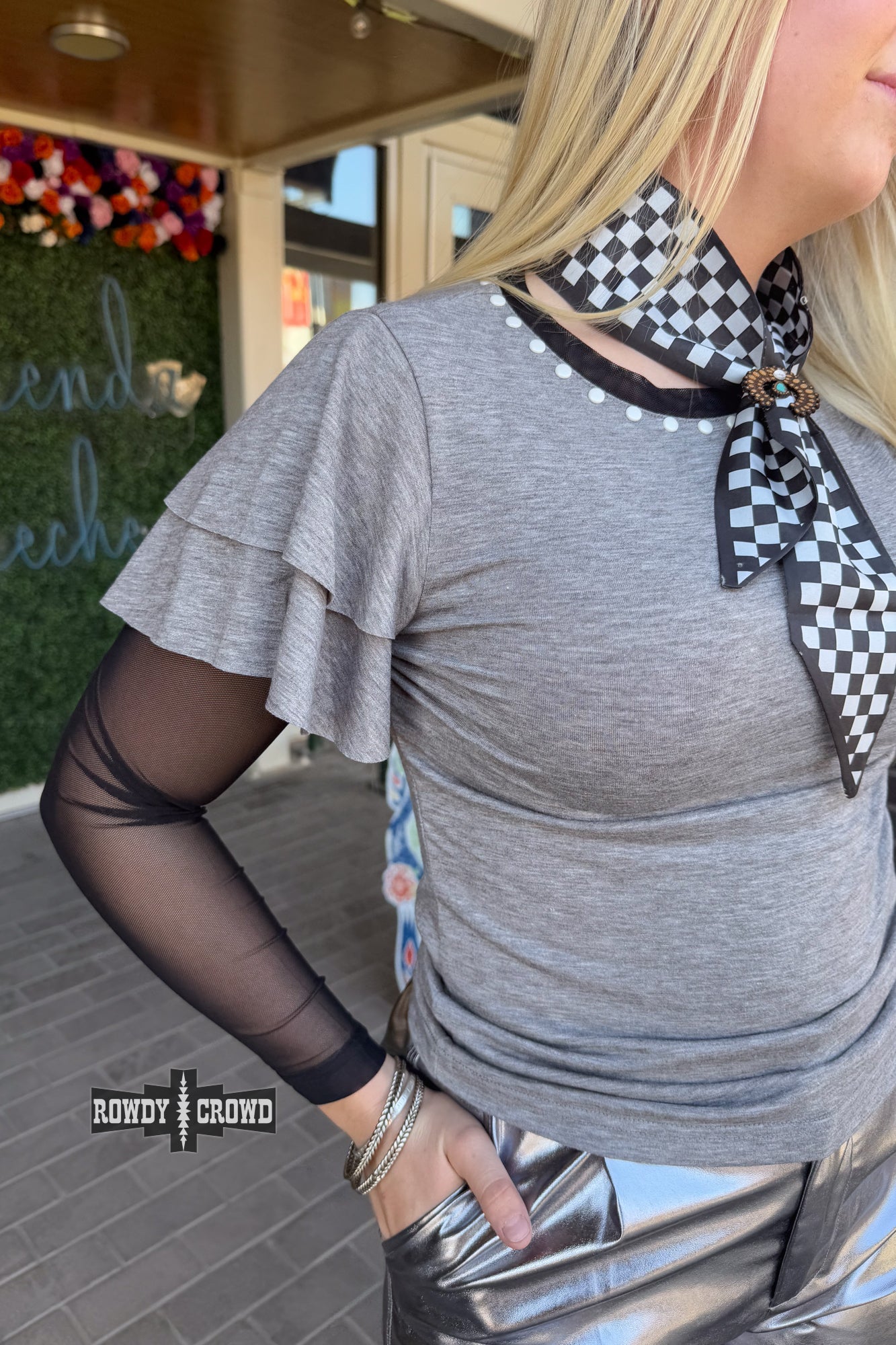 Mustang Mesh Sleeve Top -DS