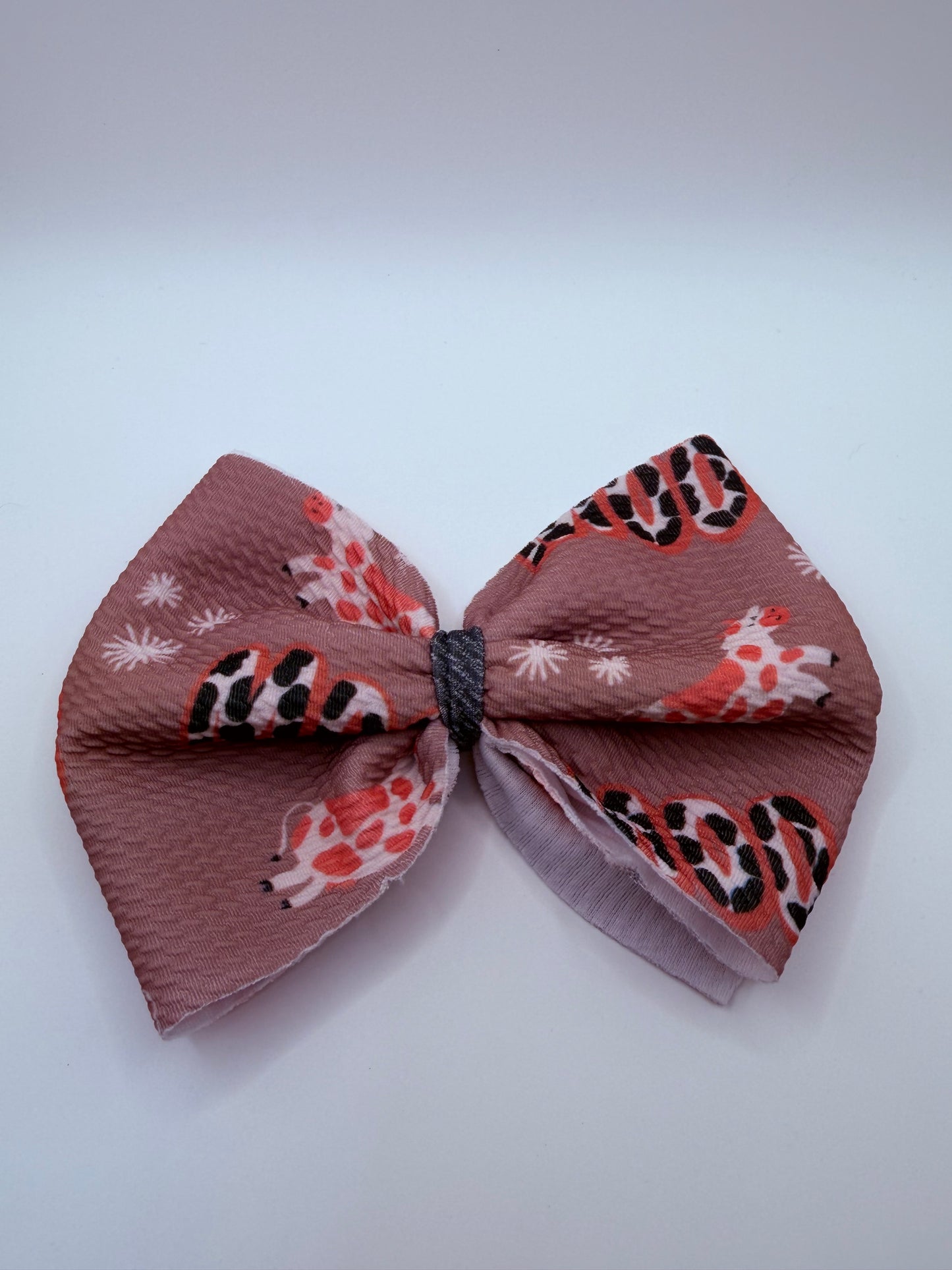 Pink Moo Cow 5'' Bow Clip -RTS