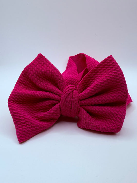 Fushia 5'' Bow Band 3-6mo -RTS