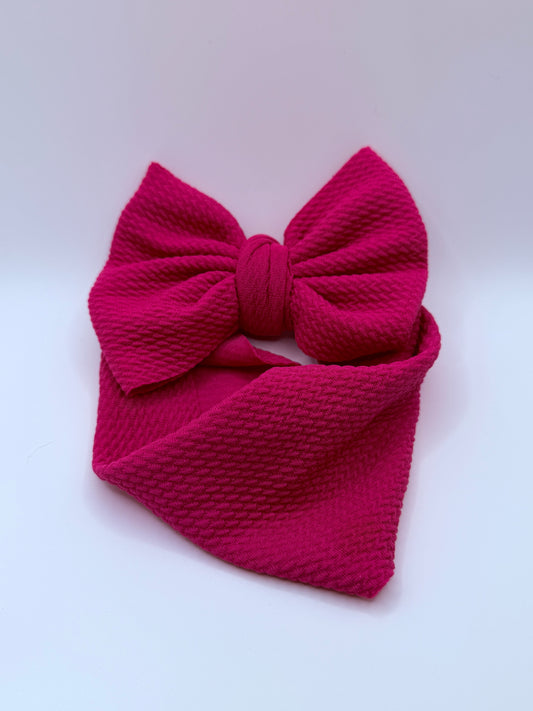 Fushia 5'' Bow Band 3-6mo -RTS