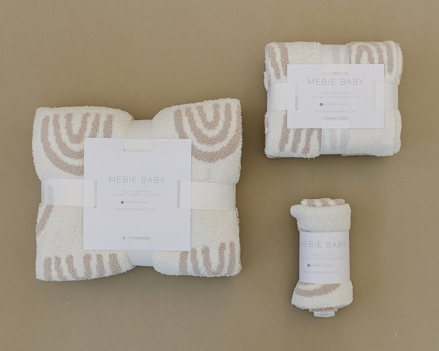 DS- Taupe Rainbow Plush Blanket