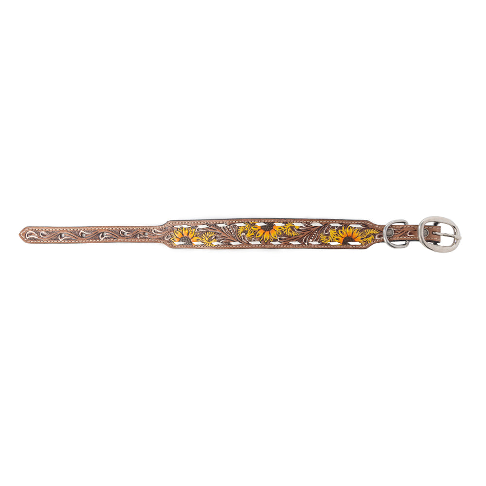 Prairie Sunflower Trail Dog Collar in Sandstone -DS