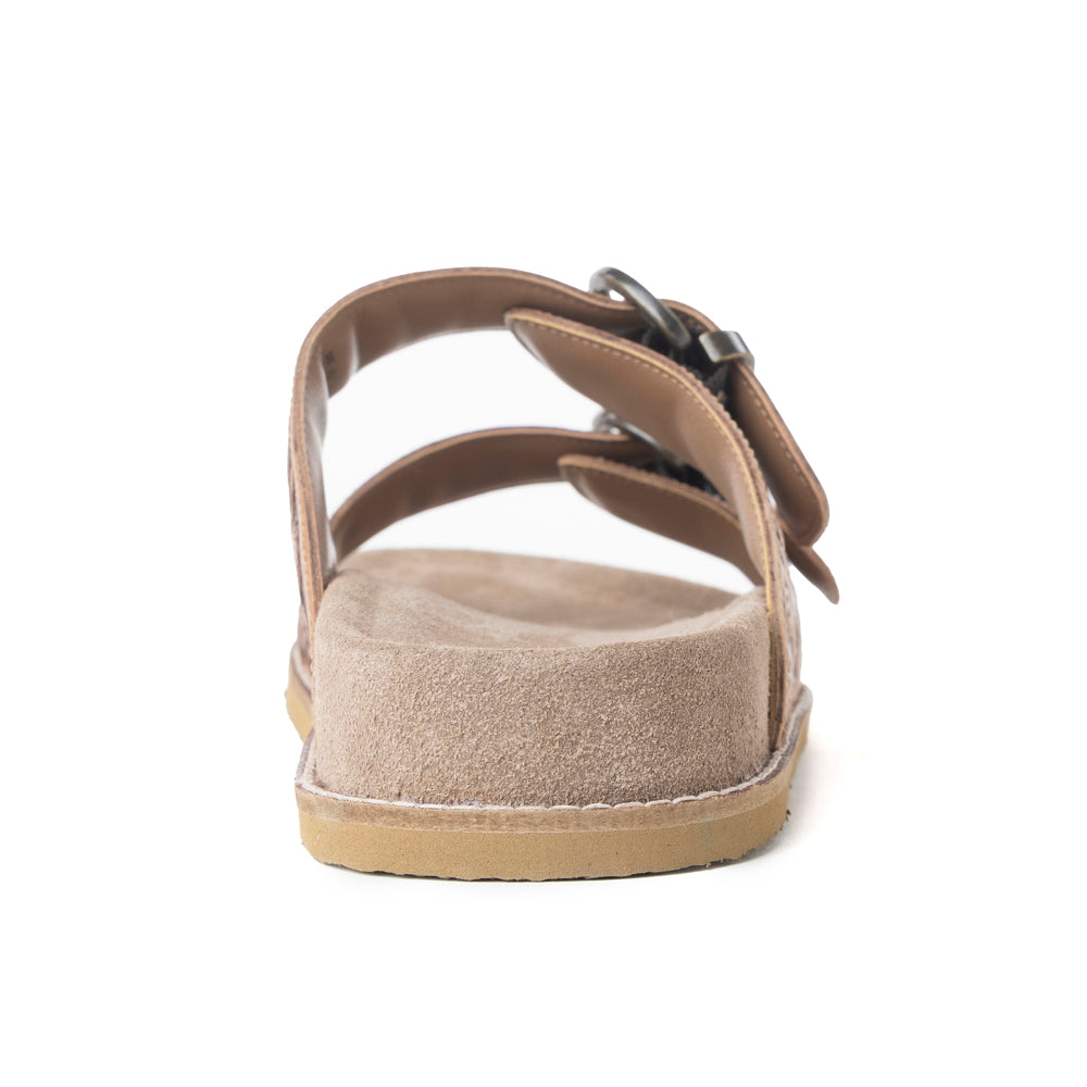 Myra Willow Bloom Handtooled Leather Sandals in Ashen Brown -DS