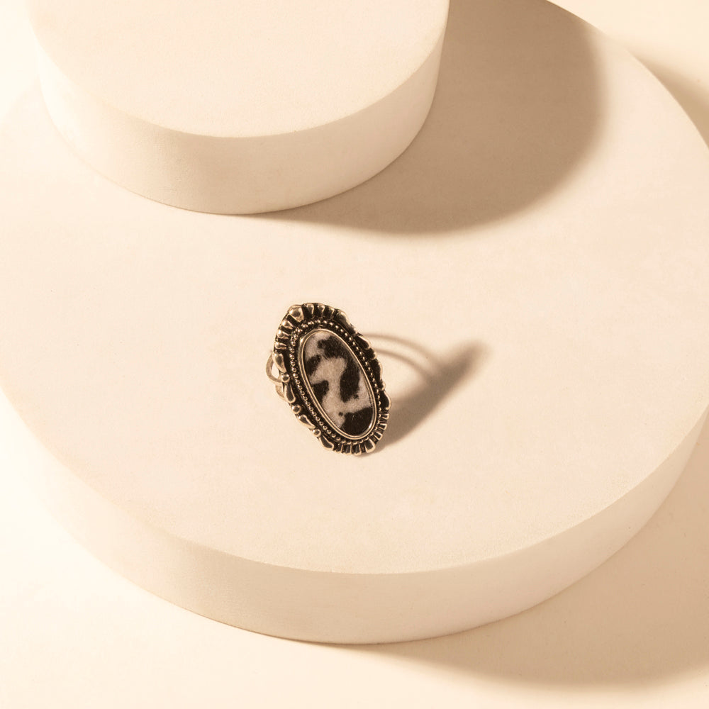 Myra Outlaw Hide Statement adjustable Ring- DS