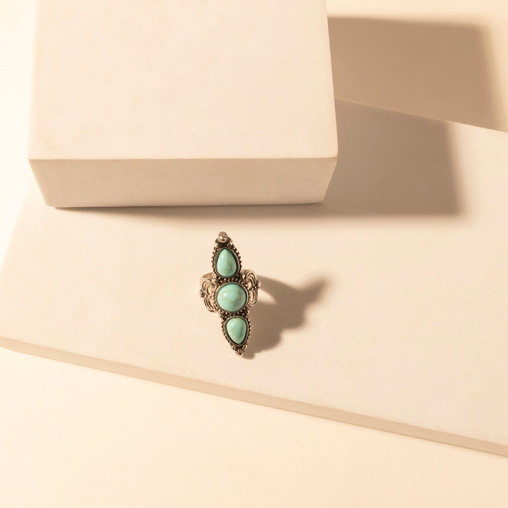 Myra Wildfire Turquoise adjustable Ring-DS