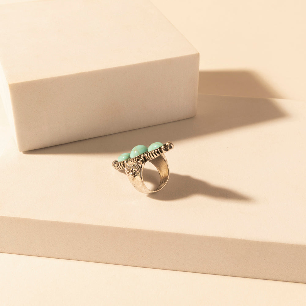 Myra Wildfire Turquoise adjustable Ring-DS