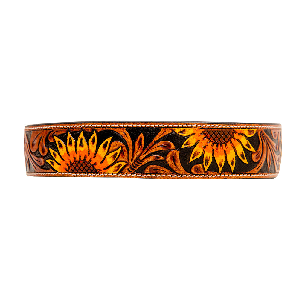 Zoomper Hand-Tooled Leather Dog Collar -DS