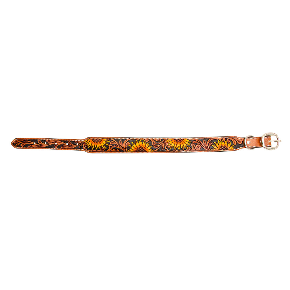Zoomper Hand-Tooled Leather Dog Collar -DS