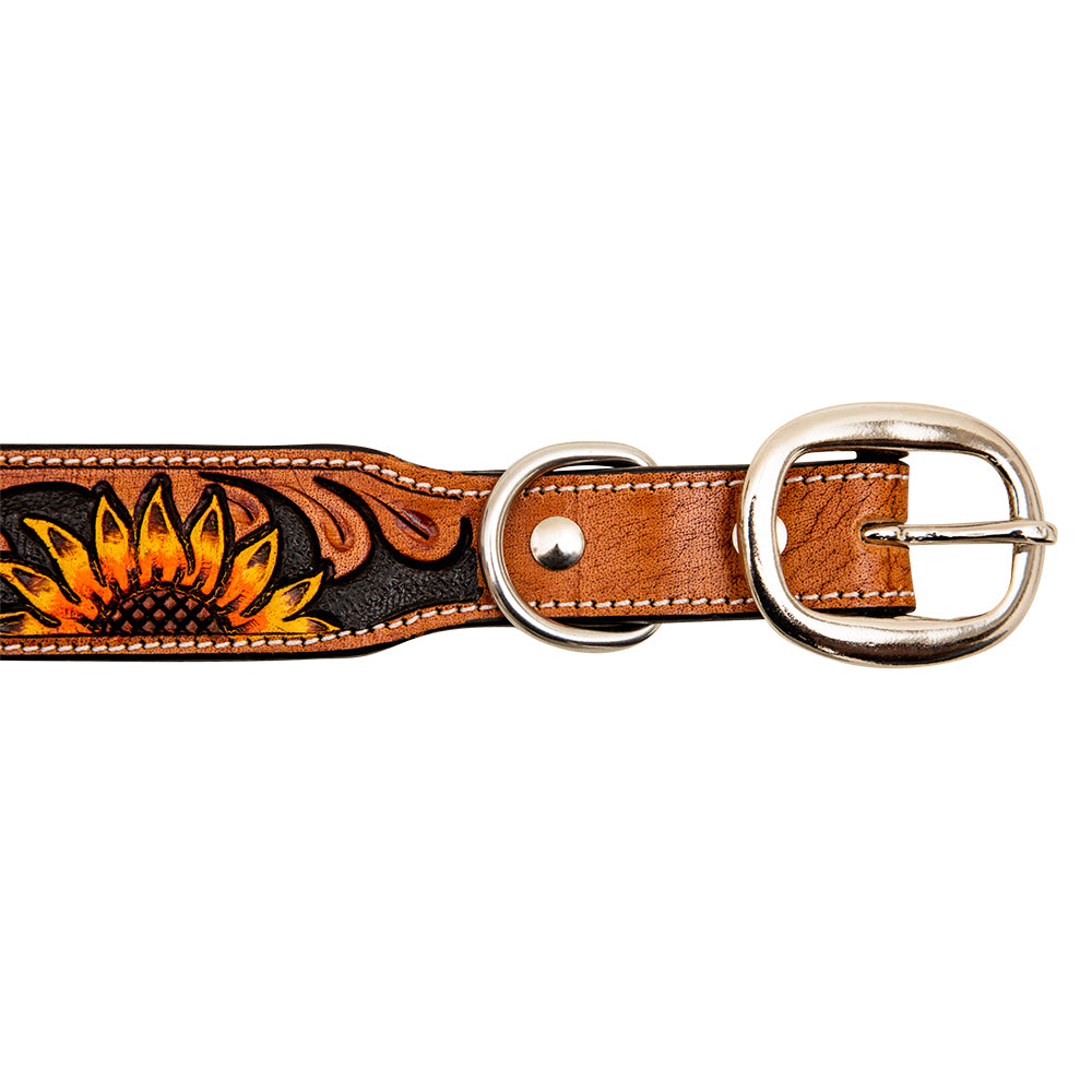 Zoomper Hand-Tooled Leather Dog Collar -DS
