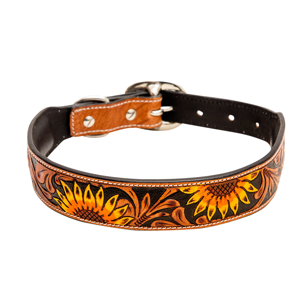Zoomper Hand-Tooled Leather Dog Collar -DS