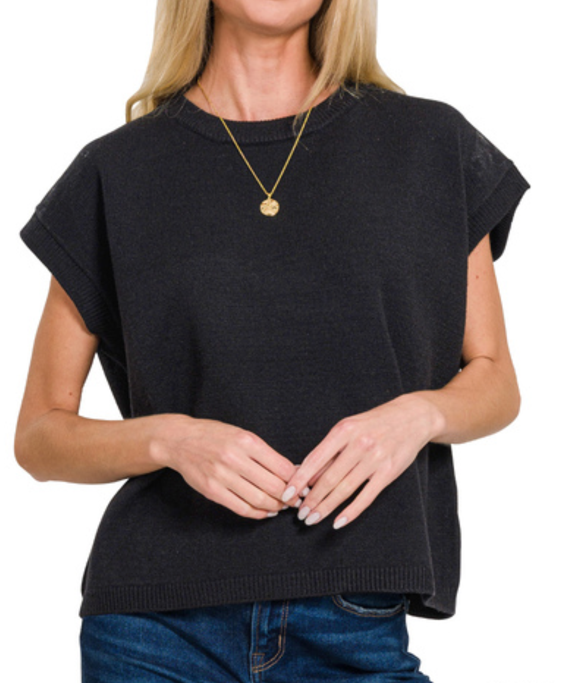 DS- Black - Viscose Sweater vest