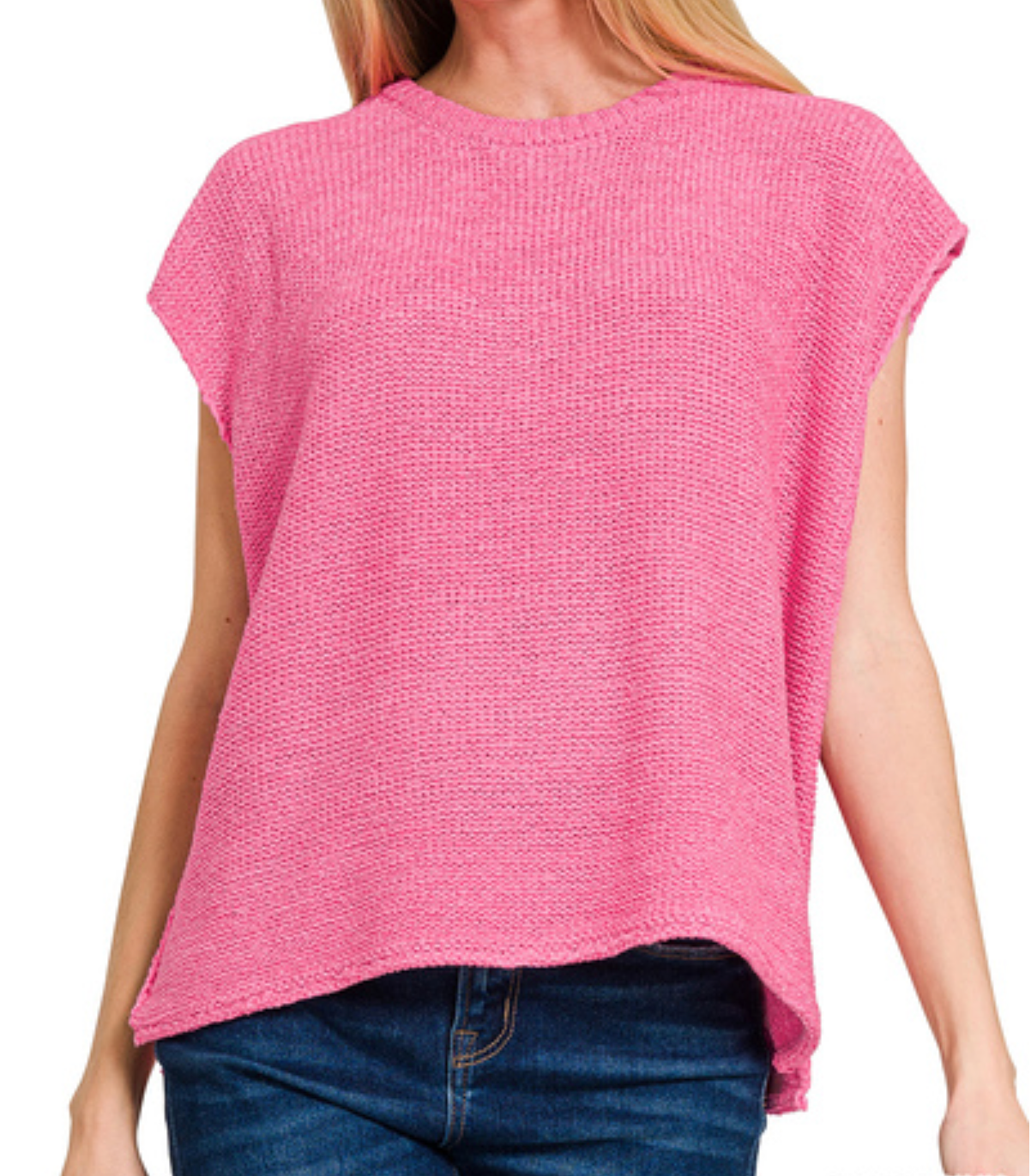 DS- Candy Pink - Crew Neck Sweater Vest